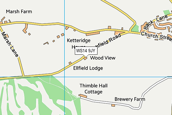 WS14 9JY map - OS VectorMap District (Ordnance Survey) WS14 9JY map - OS VectorMap District (Ordnance Survey)