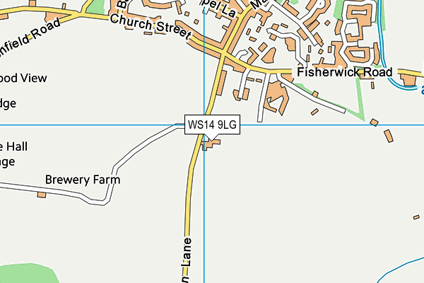 WS14 9LG map - OS VectorMap District (Ordnance Survey) WS14 9LG map - OS VectorMap District (Ordnance Survey)