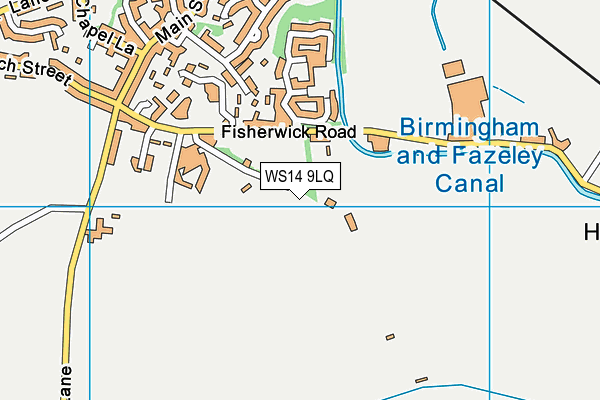 WS14 9LQ map - OS VectorMap District (Ordnance Survey) WS14 9LQ map - OS VectorMap District (Ordnance Survey)