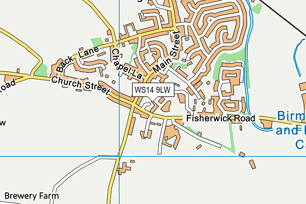 WS14 9LW map - OS VectorMap District (Ordnance Survey) WS14 9LW map - OS VectorMap District (Ordnance Survey)