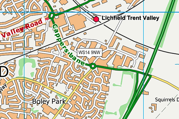 WS14 9NW map - OS VectorMap District (Ordnance Survey) WS14 9NW map - OS VectorMap District (Ordnance Survey)