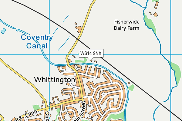 WS14 9NX map - OS VectorMap District (Ordnance Survey) WS14 9NX map - OS VectorMap District (Ordnance Survey)