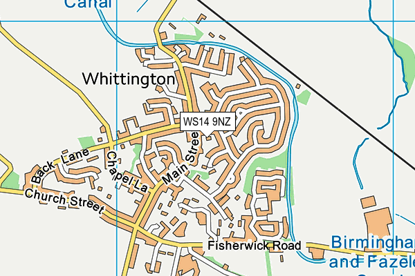 WS14 9NZ map - OS VectorMap District (Ordnance Survey) WS14 9NZ map - OS VectorMap District (Ordnance Survey)