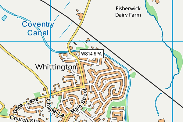 WS14 9PA map - OS VectorMap District (Ordnance Survey) WS14 9PA map - OS VectorMap District (Ordnance Survey)