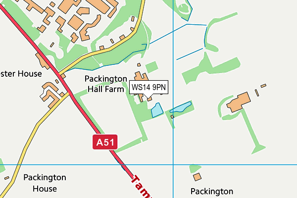WS14 9PN map - OS VectorMap District (Ordnance Survey) WS14 9PN map - OS VectorMap District (Ordnance Survey)