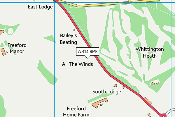 WS14 9PS map - OS VectorMap District (Ordnance Survey) WS14 9PS map - OS VectorMap District (Ordnance Survey)