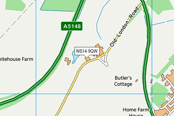 WS14 9QW map - OS VectorMap District (Ordnance Survey) WS14 9QW map - OS VectorMap District (Ordnance Survey)
