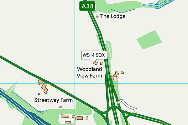 WS14 9QX map - OS VectorMap District (Ordnance Survey) WS14 9QX map - OS VectorMap District (Ordnance Survey)