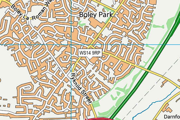 WS14 9RP map - OS VectorMap District (Ordnance Survey) WS14 9RP map - OS VectorMap District (Ordnance Survey)