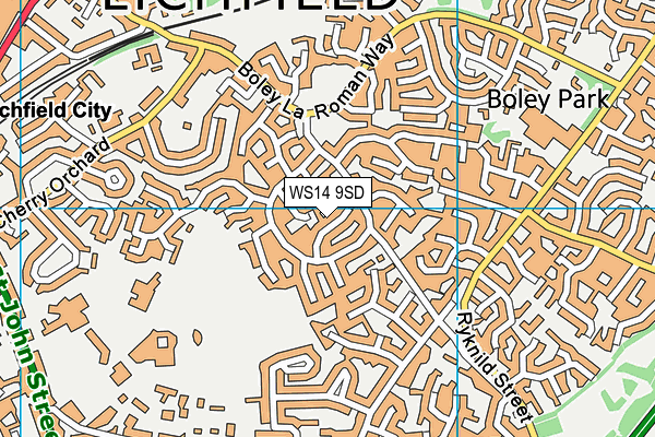 WS14 9SD map - OS VectorMap District (Ordnance Survey) WS14 9SD map - OS VectorMap District (Ordnance Survey)