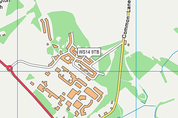 WS14 9TB map - OS VectorMap District (Ordnance Survey) WS14 9TB map - OS VectorMap District (Ordnance Survey)