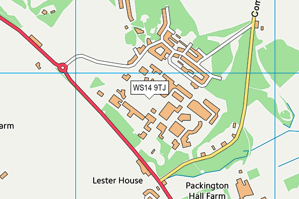 WS14 9TJ map - OS VectorMap District (Ordnance Survey) WS14 9TJ map - OS VectorMap District (Ordnance Survey)