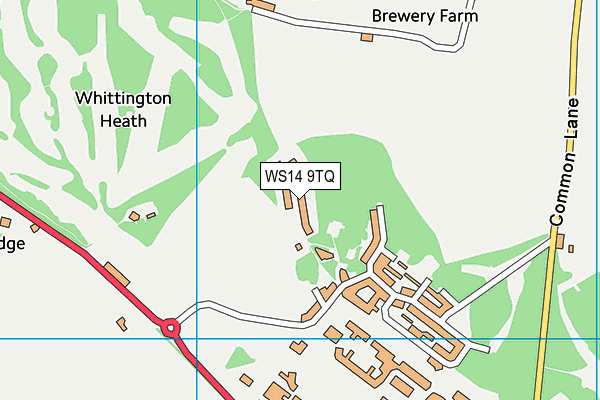 WS14 9TQ map - OS VectorMap District (Ordnance Survey) WS14 9TQ map - OS VectorMap District (Ordnance Survey)