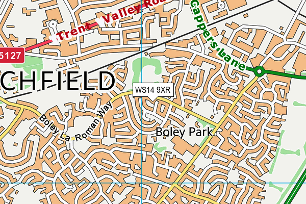 WS14 9XR map - OS VectorMap District (Ordnance Survey) WS14 9XR map - OS VectorMap District (Ordnance Survey)