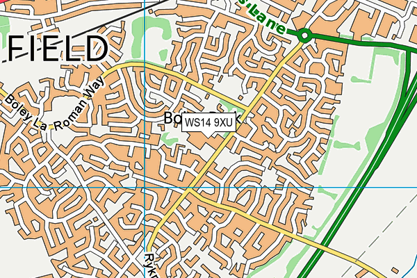 WS14 9XU map - OS VectorMap District (Ordnance Survey) WS14 9XU map - OS VectorMap District (Ordnance Survey)