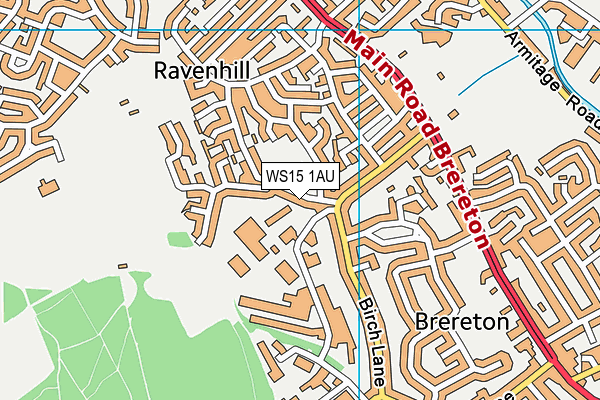 WS15 1AU map - OS VectorMap District (Ordnance Survey) WS15 1AU map - OS VectorMap District (Ordnance Survey)