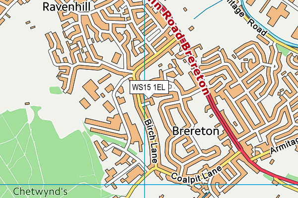 WS15 1EL map - OS VectorMap District (Ordnance Survey) WS15 1EL map - OS VectorMap District (Ordnance Survey)