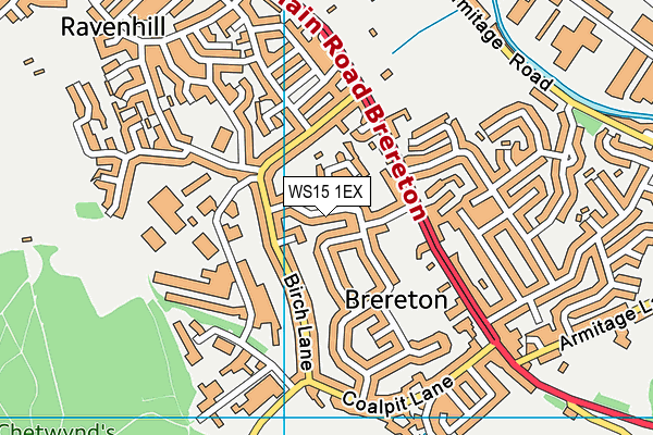 WS15 1EX map - OS VectorMap District (Ordnance Survey) WS15 1EX map - OS VectorMap District (Ordnance Survey)