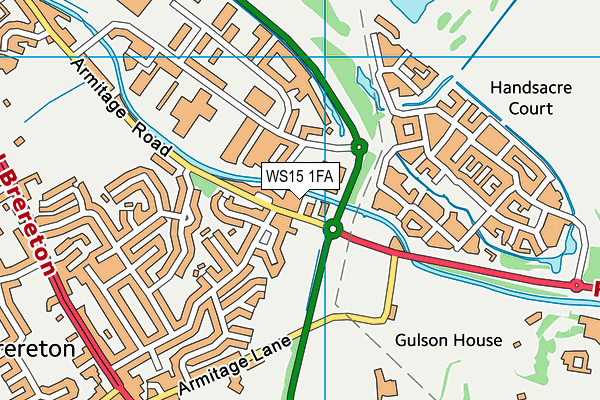 WS15 1FA map - OS VectorMap District (Ordnance Survey) WS15 1FA map - OS VectorMap District (Ordnance Survey)