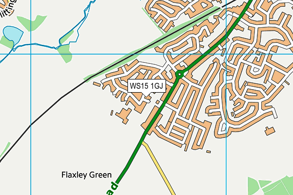 WS15 1GJ map - OS VectorMap District (Ordnance Survey) WS15 1GJ map - OS VectorMap District (Ordnance Survey)