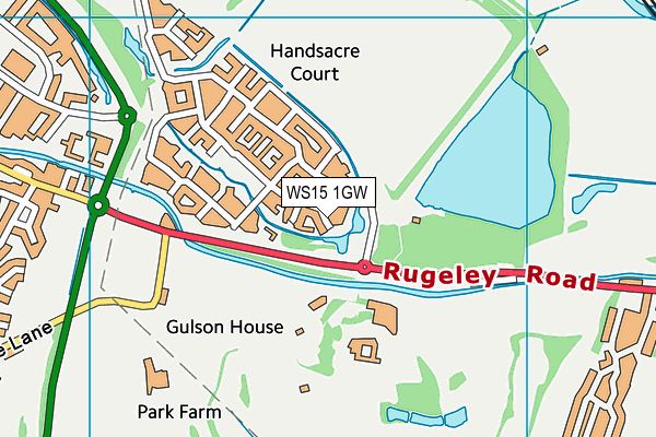 WS15 1GW map - OS VectorMap District (Ordnance Survey) WS15 1GW map - OS VectorMap District (Ordnance Survey)
