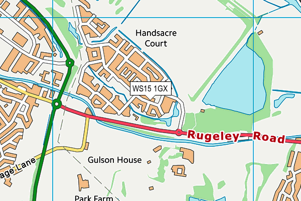 WS15 1GX map - OS VectorMap District (Ordnance Survey) WS15 1GX map - OS VectorMap District (Ordnance Survey)