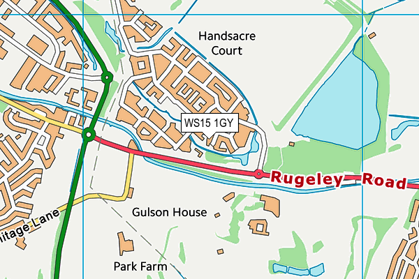 WS15 1GY map - OS VectorMap District (Ordnance Survey) WS15 1GY map - OS VectorMap District (Ordnance Survey)