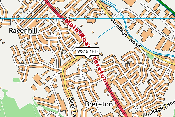 WS15 1HD map - OS VectorMap District (Ordnance Survey) WS15 1HD map - OS VectorMap District (Ordnance Survey)