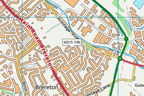 WS15 1HN map - OS VectorMap District (Ordnance Survey)