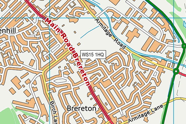WS15 1HQ map - OS VectorMap District (Ordnance Survey) WS15 1HQ map - OS VectorMap District (Ordnance Survey)