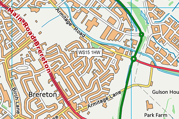 WS15 1HW map - OS VectorMap District (Ordnance Survey) WS15 1HW map - OS VectorMap District (Ordnance Survey)