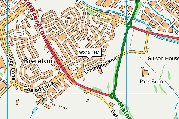 WS15 1HZ map - OS VectorMap District (Ordnance Survey) WS15 1HZ map - OS VectorMap District (Ordnance Survey)