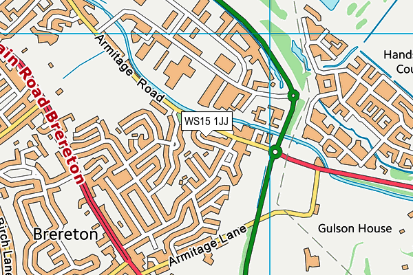 WS15 1JJ map - OS VectorMap District (Ordnance Survey) WS15 1JJ map - OS VectorMap District (Ordnance Survey)
