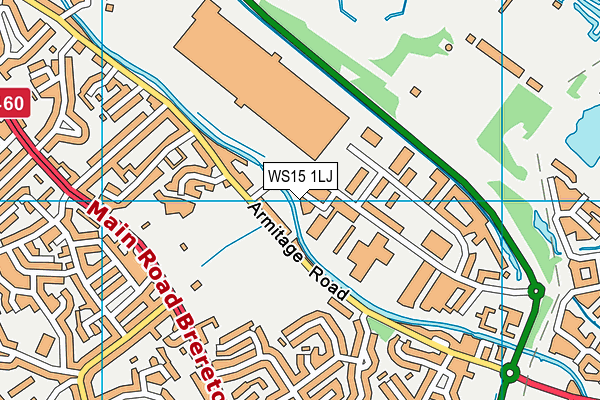 WS15 1LJ map - OS VectorMap District (Ordnance Survey) WS15 1LJ map - OS VectorMap District (Ordnance Survey)