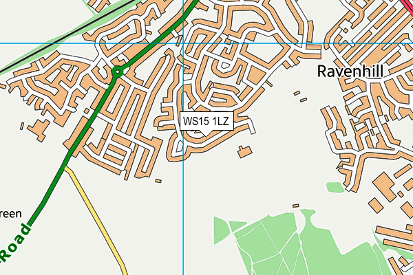 WS15 1LZ map - OS VectorMap District (Ordnance Survey) WS15 1LZ map - OS VectorMap District (Ordnance Survey)