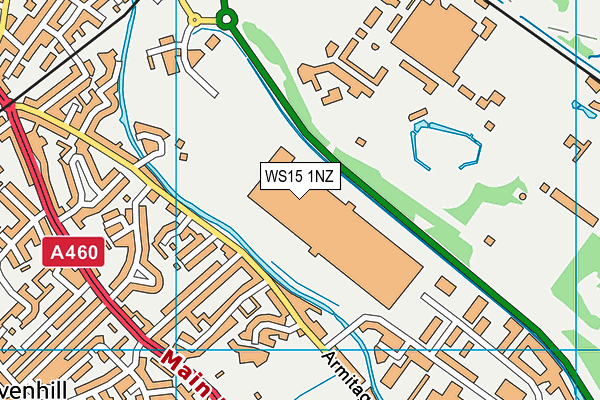 WS15 1NZ map - OS VectorMap District (Ordnance Survey) WS15 1NZ map - OS VectorMap District (Ordnance Survey)