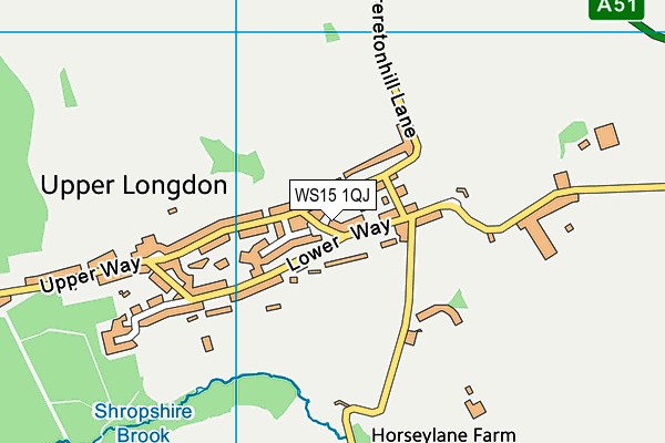 WS15 1QJ map - OS VectorMap District (Ordnance Survey) WS15 1QJ map - OS VectorMap District (Ordnance Survey)