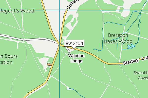 WS15 1QN map - OS VectorMap District (Ordnance Survey)