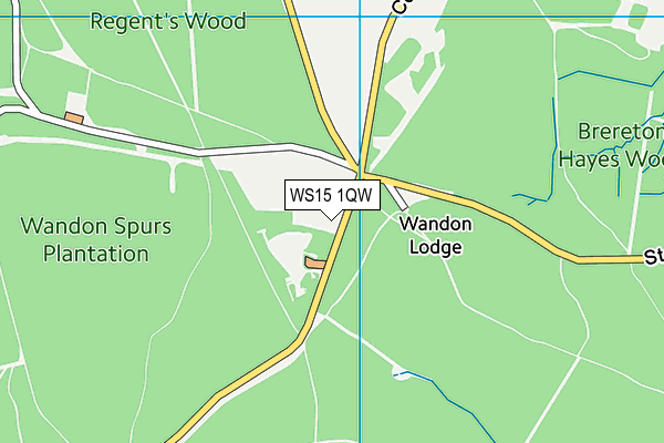 WS15 1QW map - OS VectorMap District (Ordnance Survey) WS15 1QW map - OS VectorMap District (Ordnance Survey)