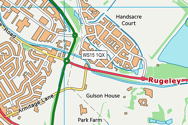 WS15 1QX map - OS VectorMap District (Ordnance Survey) WS15 1QX map - OS VectorMap District (Ordnance Survey)