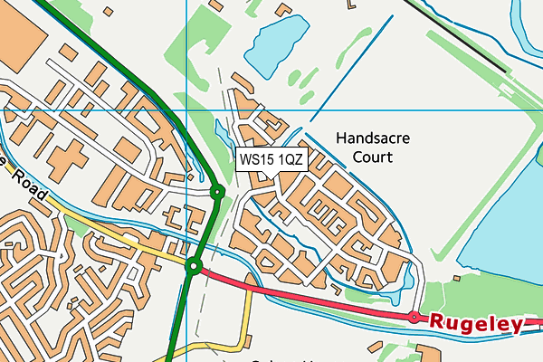 WS15 1QZ map - OS VectorMap District (Ordnance Survey) WS15 1QZ map - OS VectorMap District (Ordnance Survey)