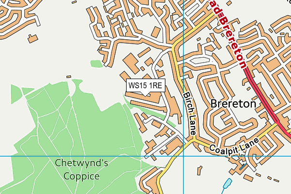 WS15 1RE map - OS VectorMap District (Ordnance Survey) WS15 1RE map - OS VectorMap District (Ordnance Survey)