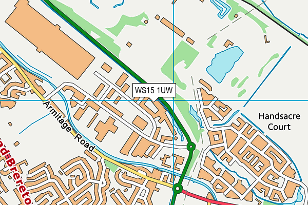 WS15 1UW map - OS VectorMap District (Ordnance Survey) WS15 1UW map - OS VectorMap District (Ordnance Survey)