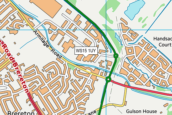 WS15 1UY map - OS VectorMap District (Ordnance Survey) WS15 1UY map - OS VectorMap District (Ordnance Survey)
