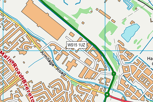 WS15 1UZ map - OS VectorMap District (Ordnance Survey) WS15 1UZ map - OS VectorMap District (Ordnance Survey)