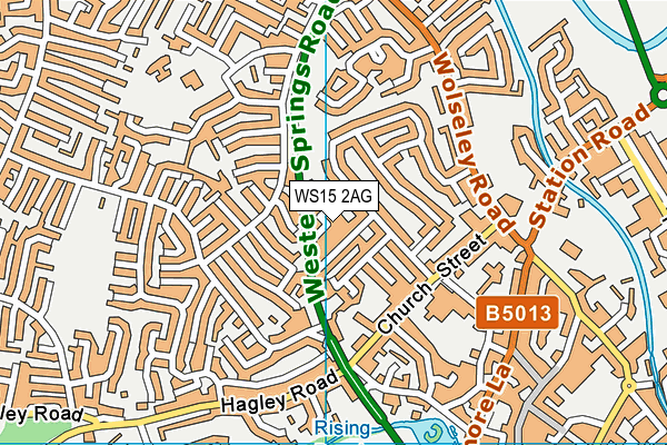 WS15 2AG map - OS VectorMap District (Ordnance Survey) WS15 2AG map - OS VectorMap District (Ordnance Survey)