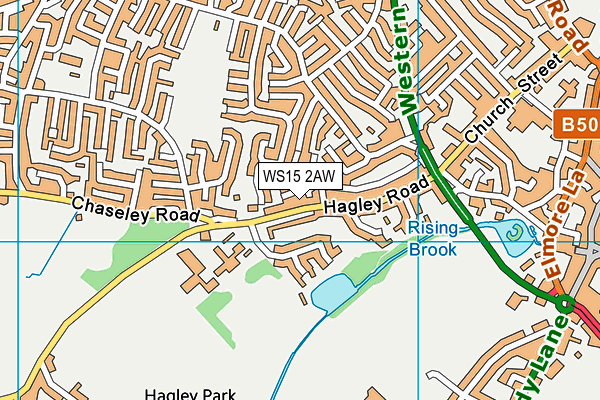 WS15 2AW map - OS VectorMap District (Ordnance Survey) WS15 2AW map - OS VectorMap District (Ordnance Survey)