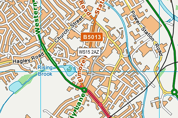 WS15 2AZ map - OS VectorMap District (Ordnance Survey) WS15 2AZ map - OS VectorMap District (Ordnance Survey)