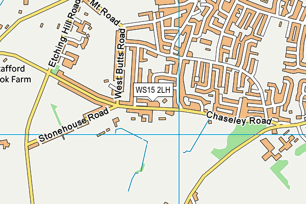 WS15 2LH map - OS VectorMap District (Ordnance Survey) WS15 2LH map - OS VectorMap District (Ordnance Survey)