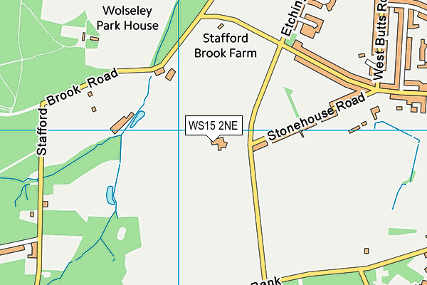 WS15 2NE map - OS VectorMap District (Ordnance Survey) WS15 2NE map - OS VectorMap District (Ordnance Survey)